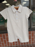 Cooper Romper- Khaki Stripe