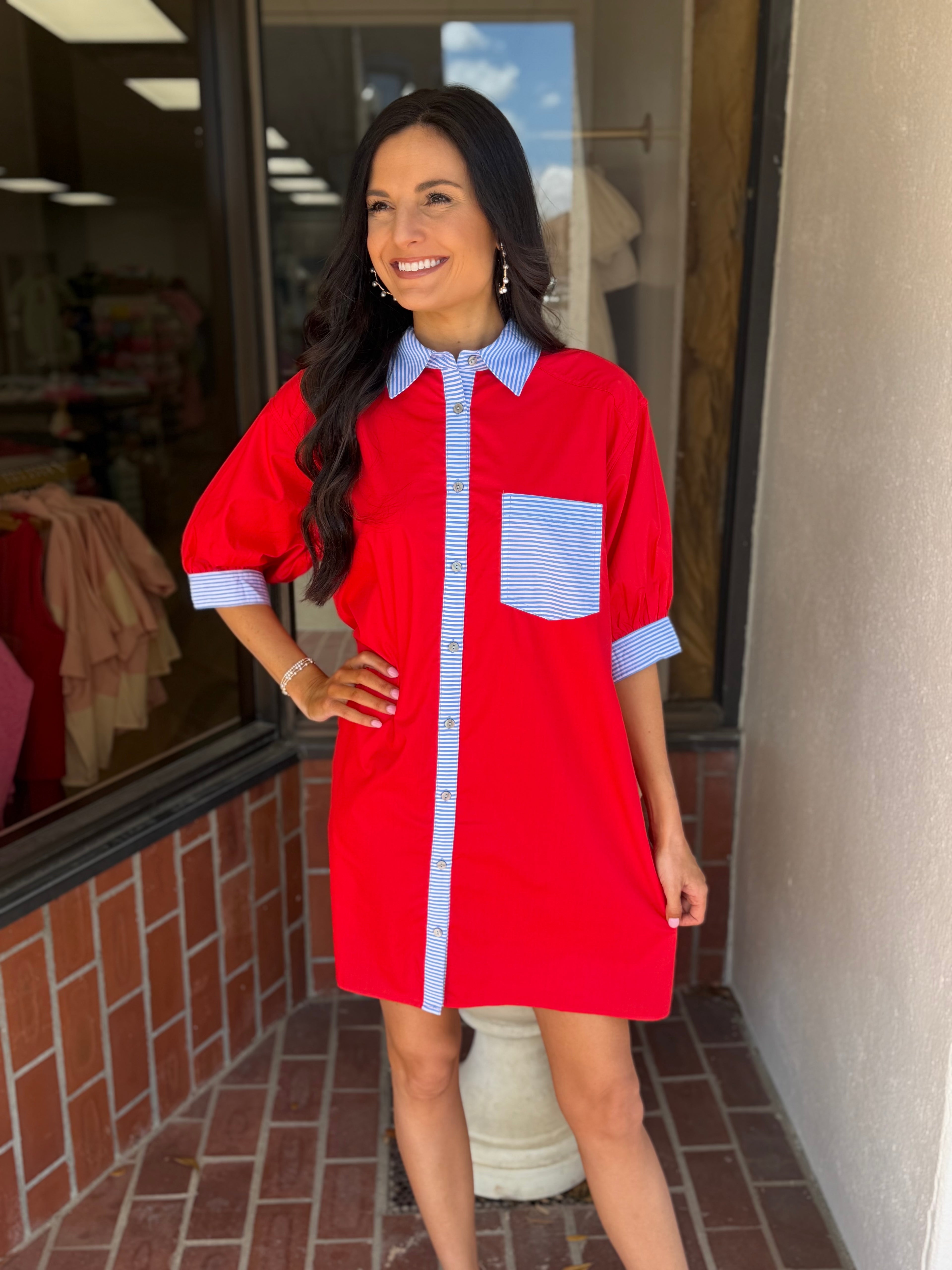 Berry Breeze Button Dress