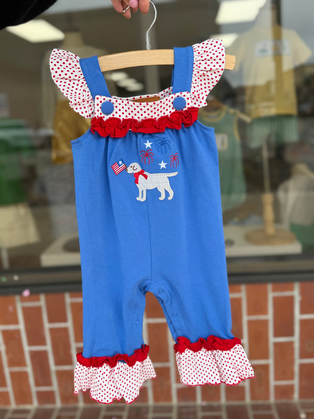 Patriotic Pup Girls Romper