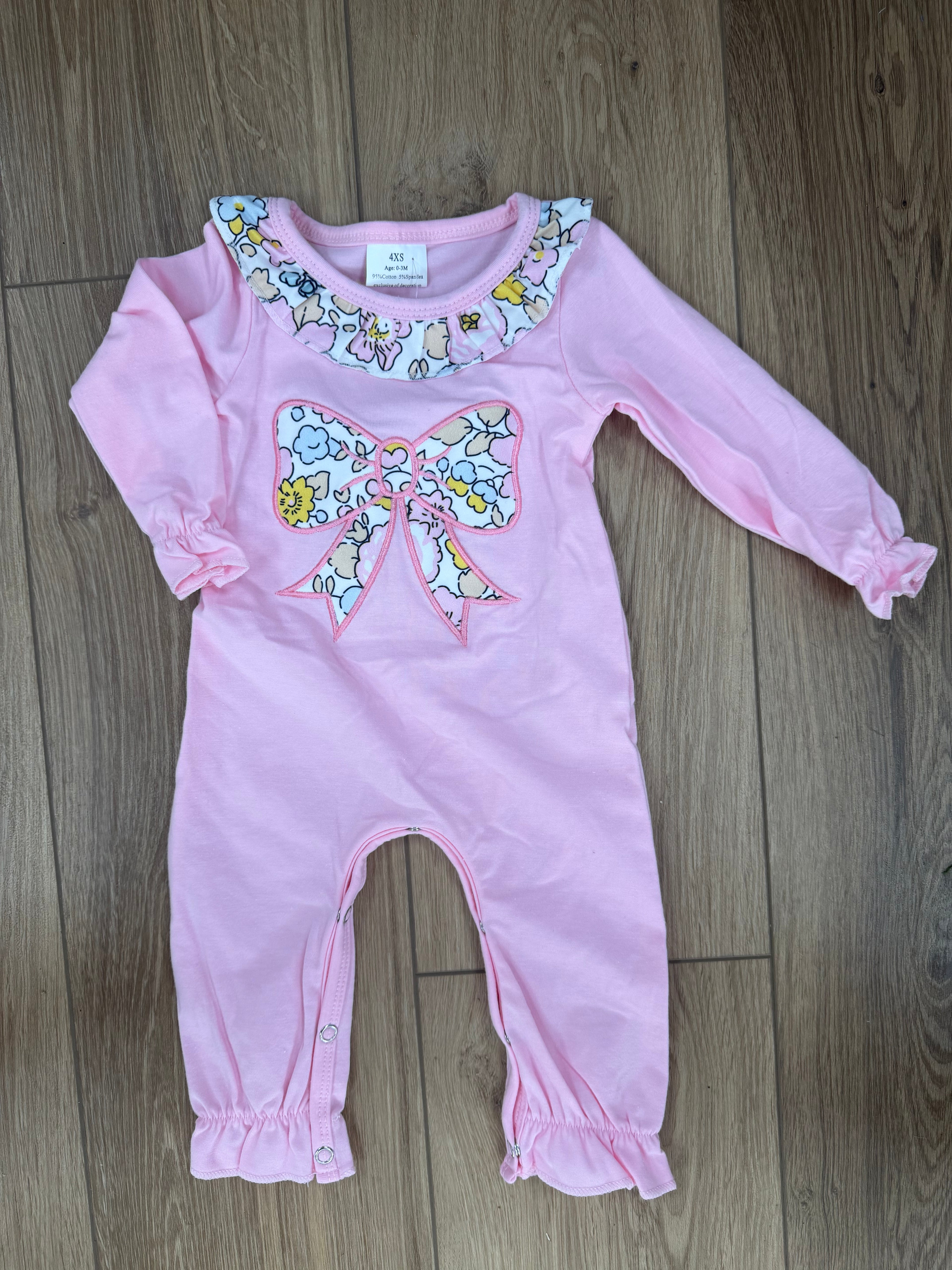 Pretty In Pink Bow Romper