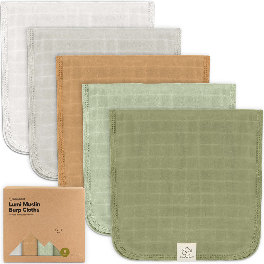 Lumi Muslin Burp Cloths- Pine