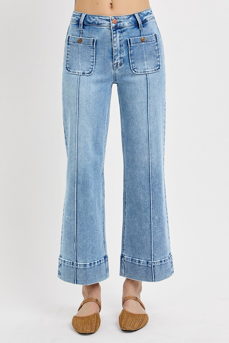 Risen High Rise Crop Jean- light