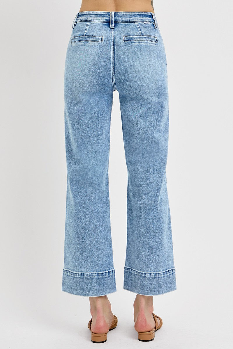 Risen High Rise Crop Jean- light