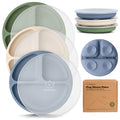 Silicone Suction Plates with Lids- Slate