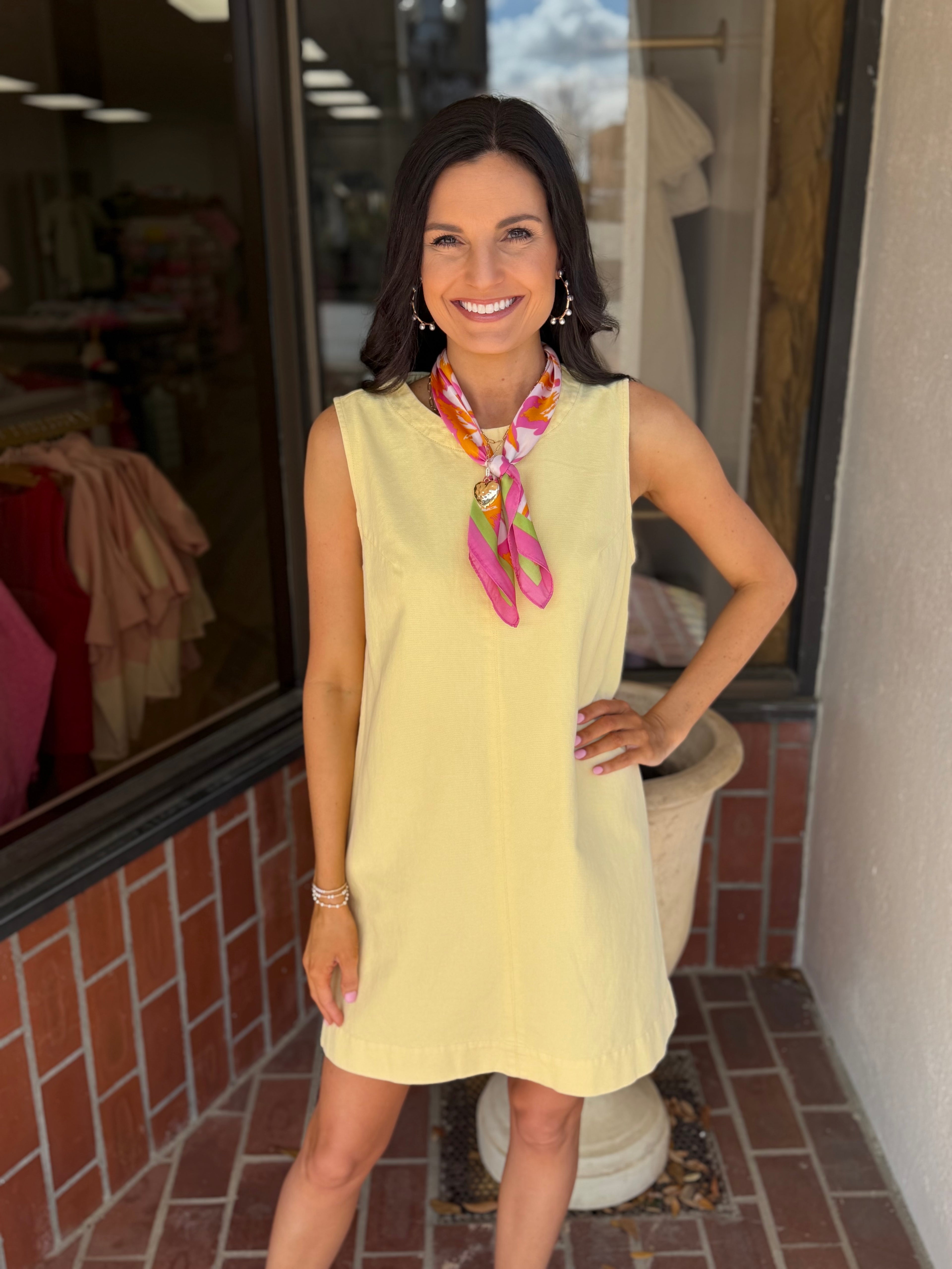 Sunny Elegance Yellow Sleeveless Mini Dress