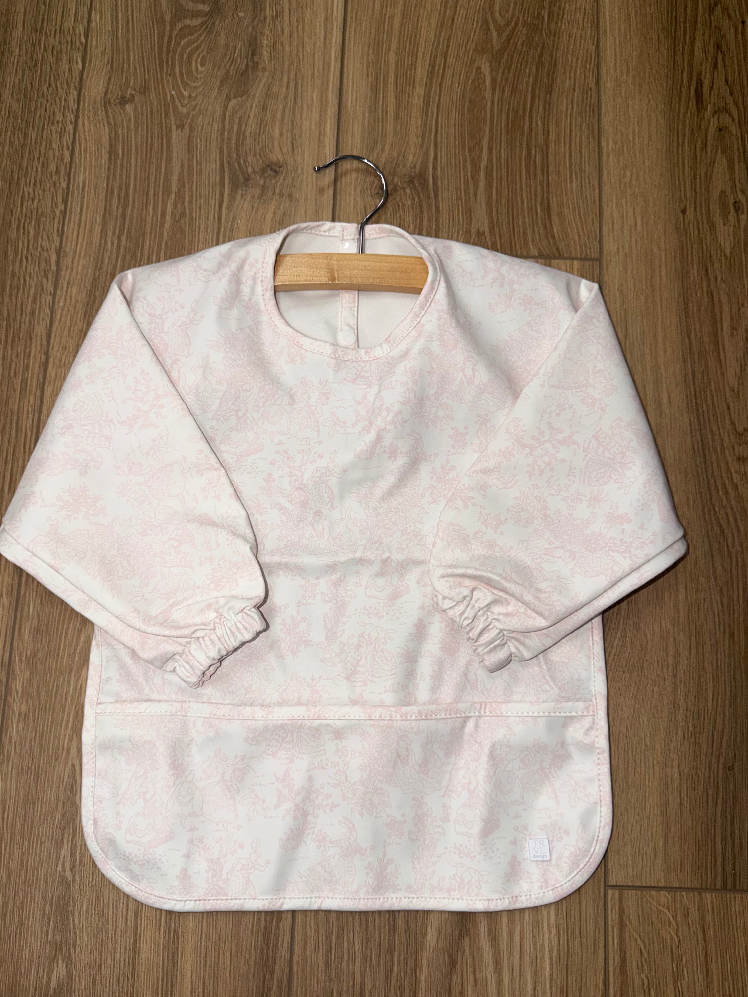 Long Sleeve Bib- Pink Toile