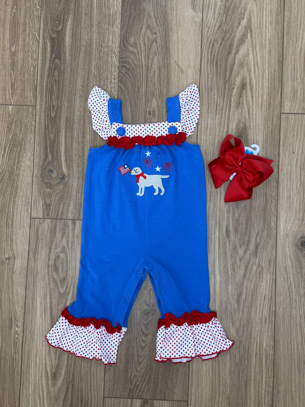 Patriotic Pup Girls Romper