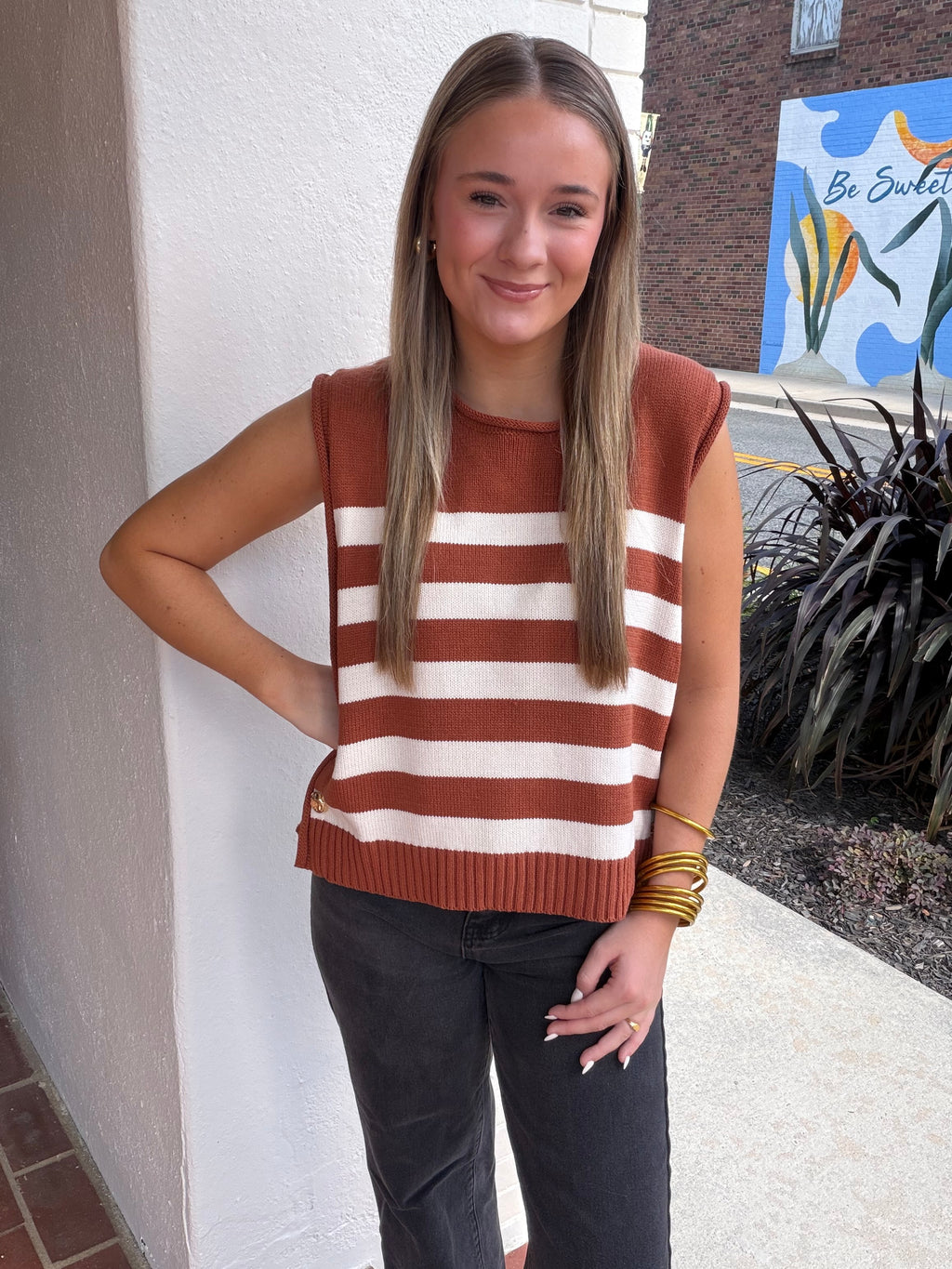 Caramel Cove Striped Sweater