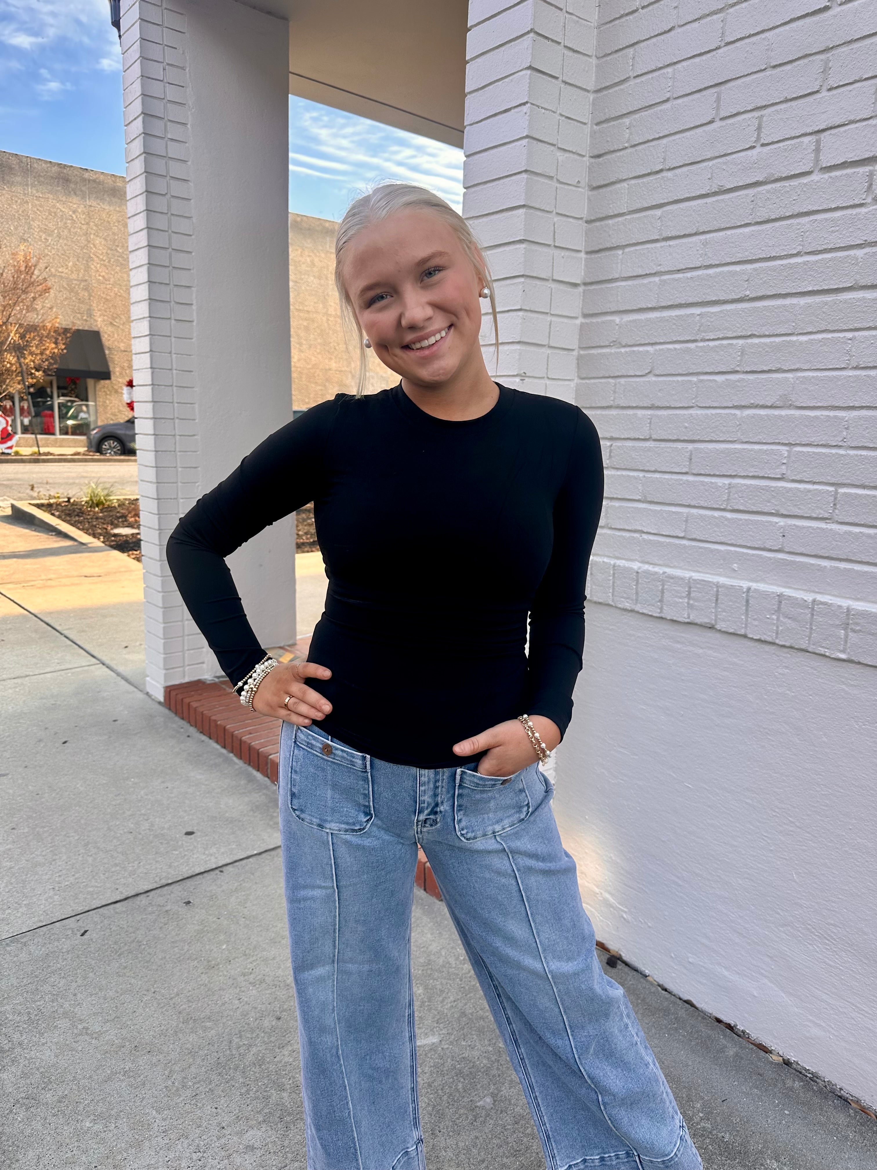 Black Performance Fitted Long Sleeve