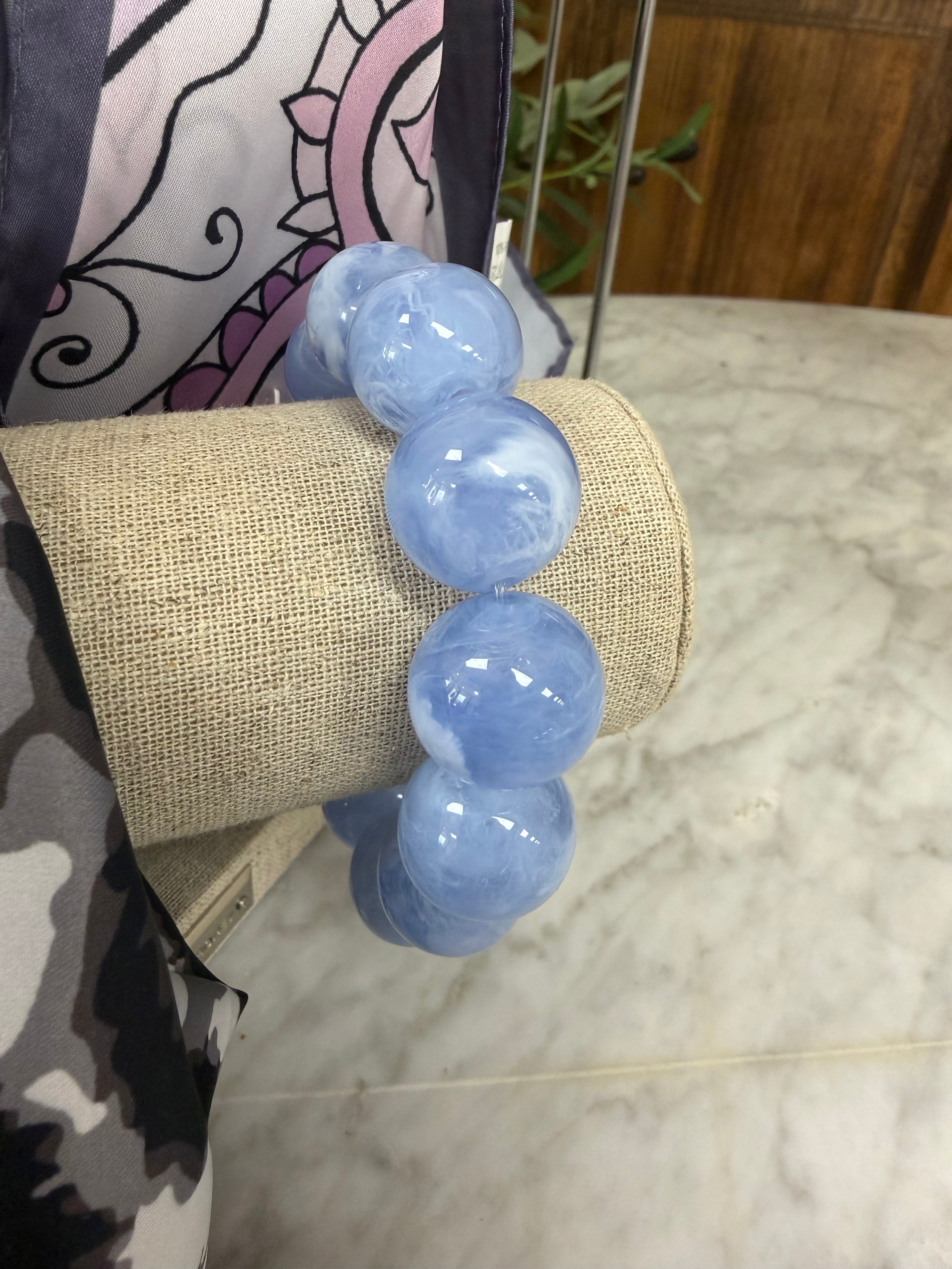 Ball Bead Bracelet- Light Blue