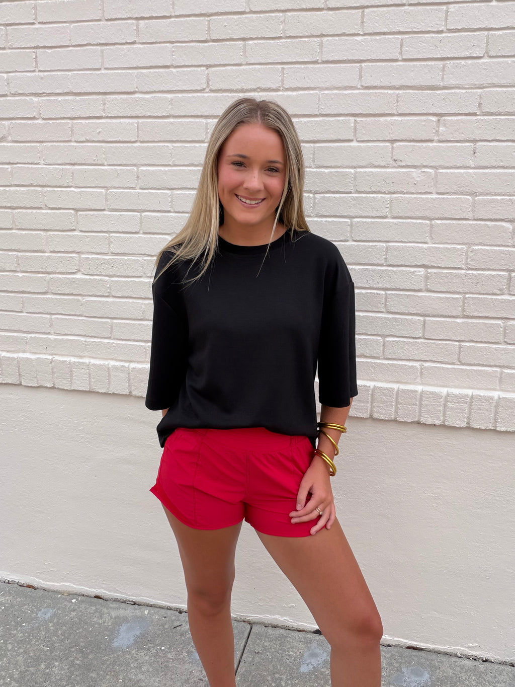 Red Active Shorts With Mesh