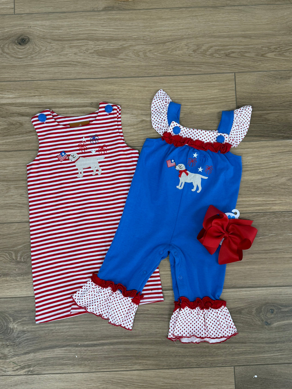Patriotic Pup Girls Romper