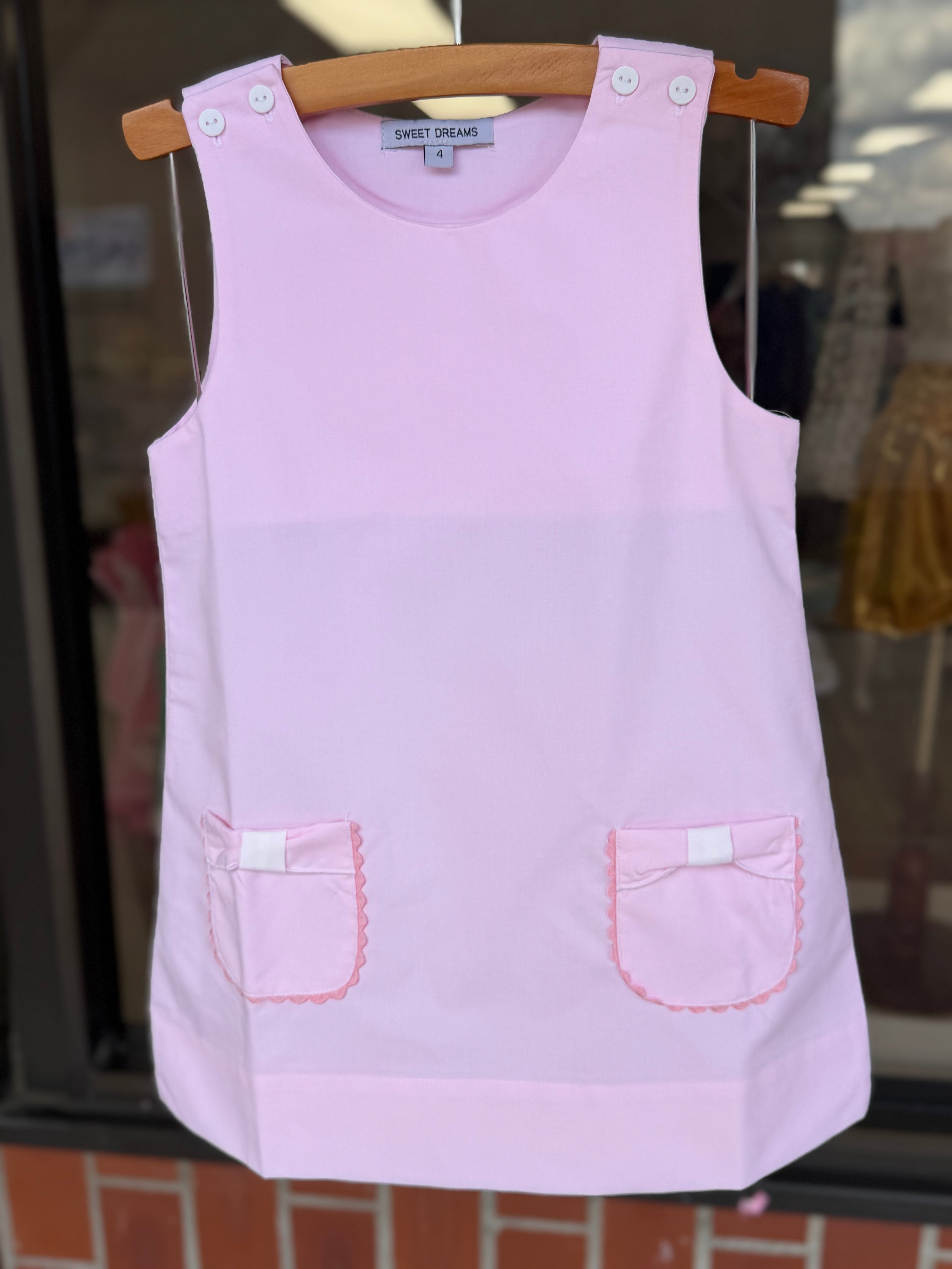 Pink Bow Pocket Dress