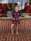 Navy & Red Football Top