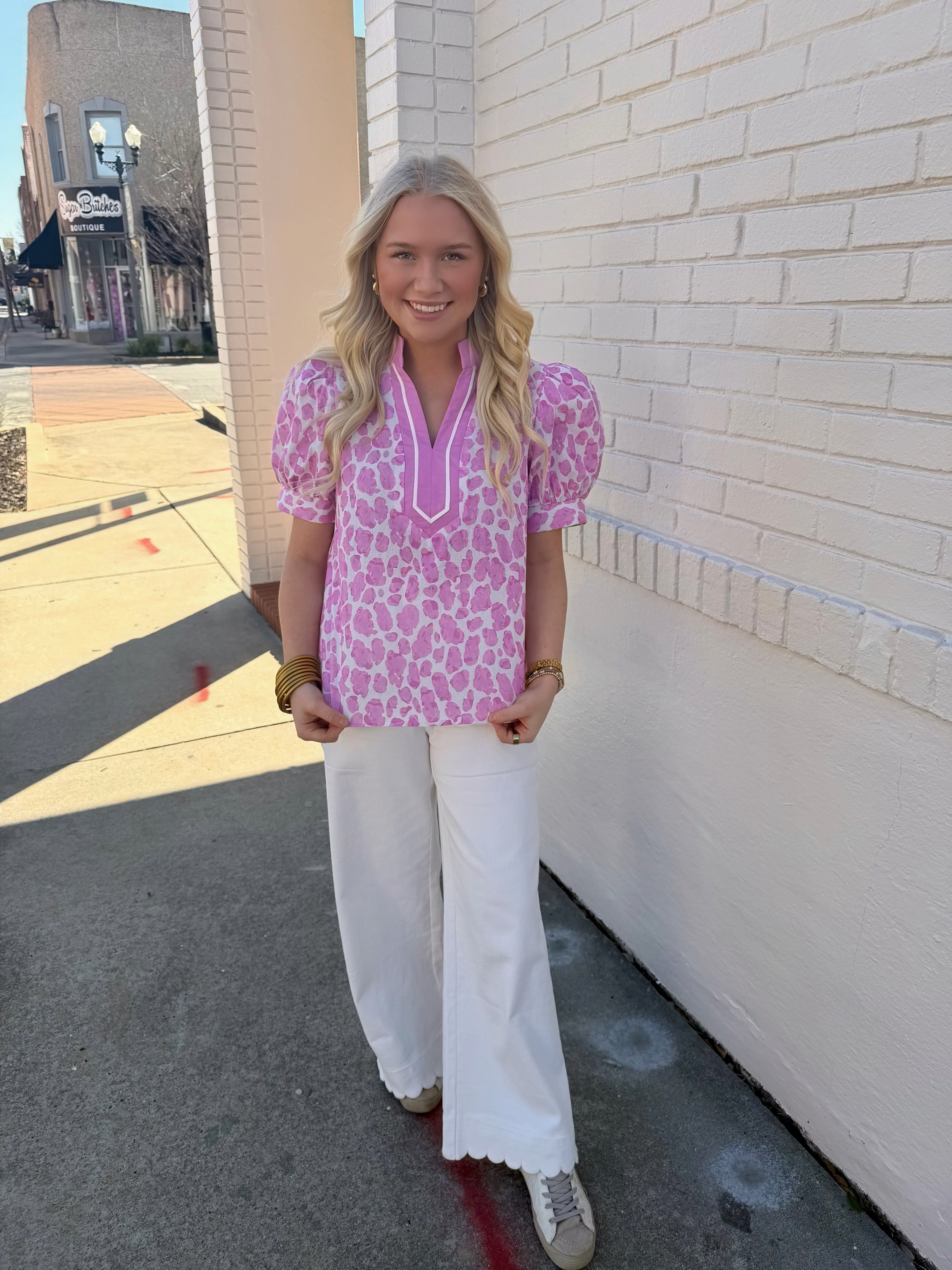 Paige's Pink Abstract Blouse