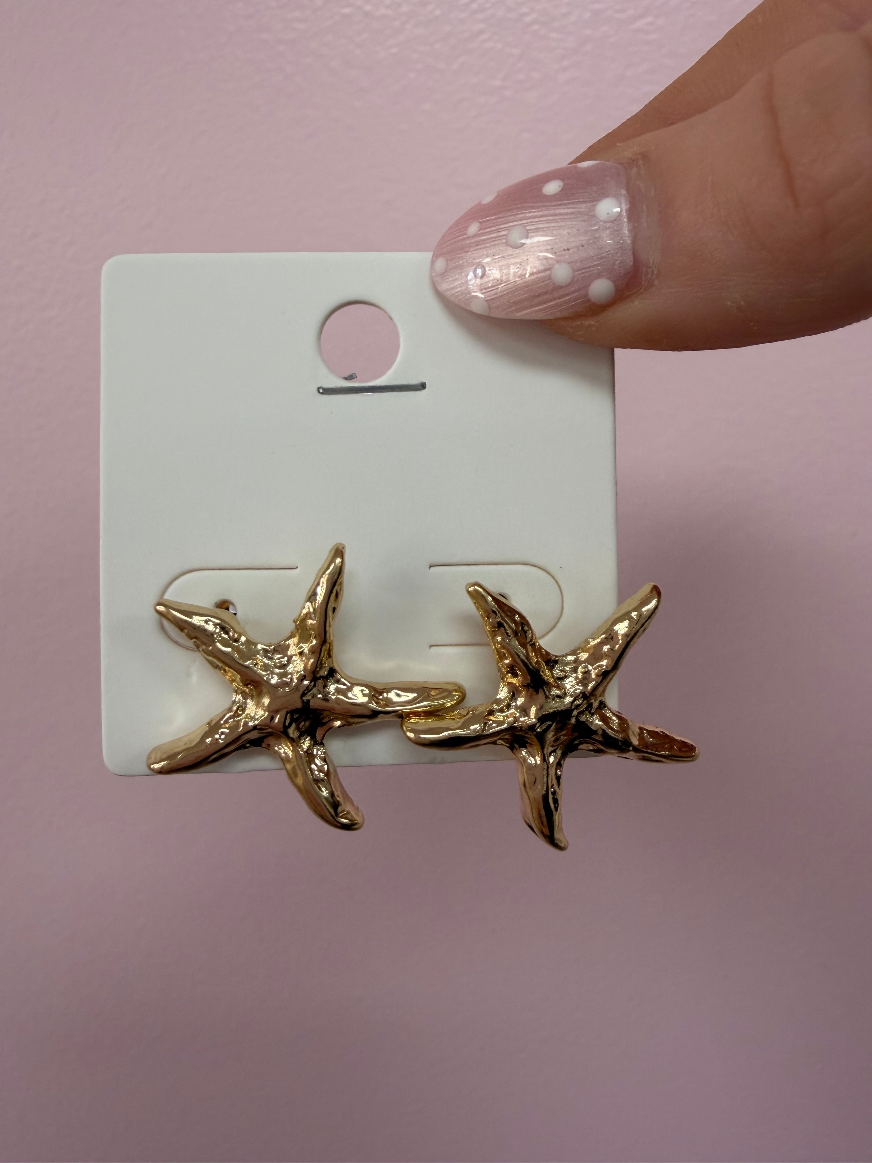 Starfish Metal Gold Earrings