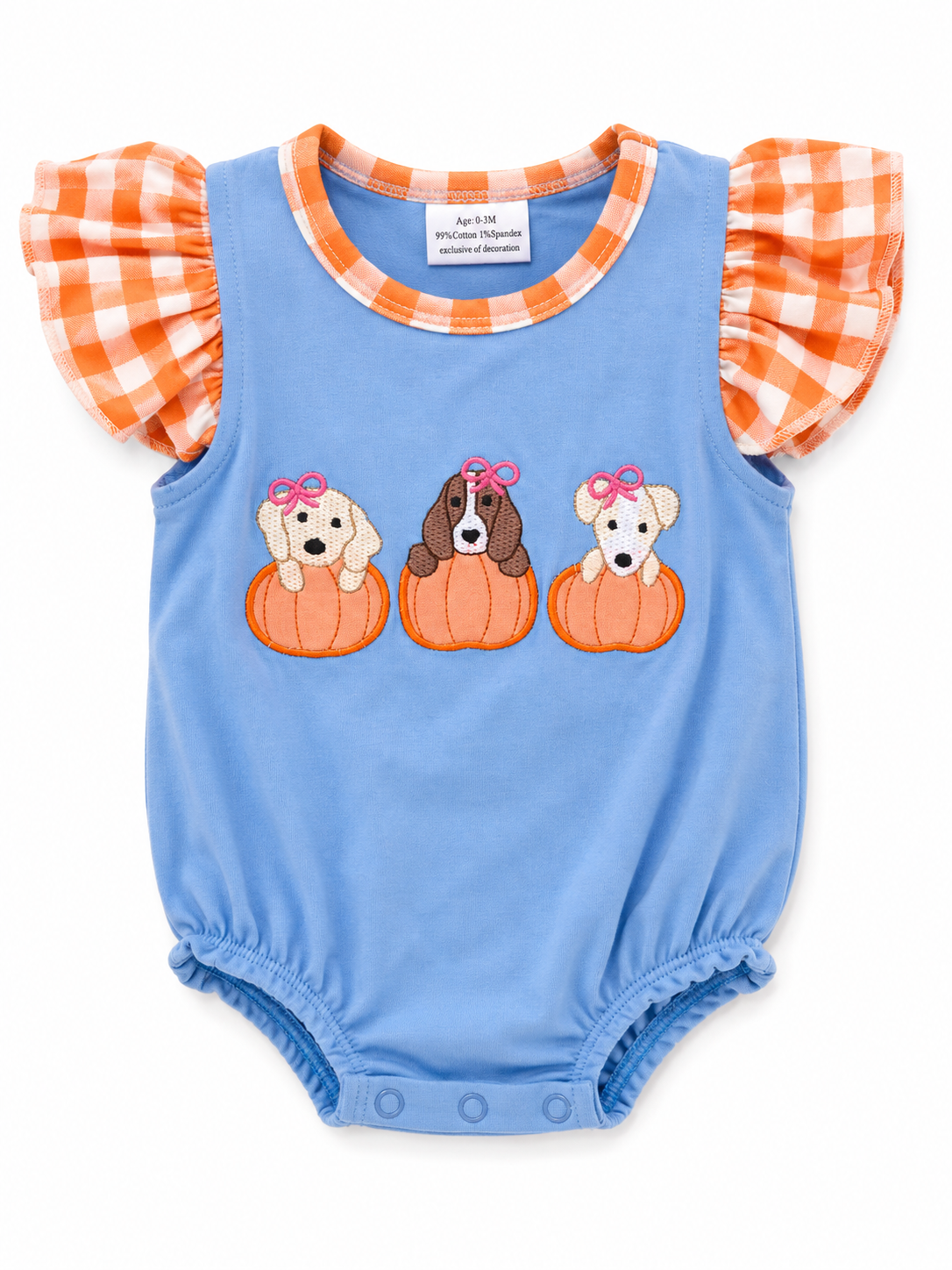 Baby Girl Puppy Pumpkin Bubble