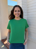 Green Cropped Babydoll Tee