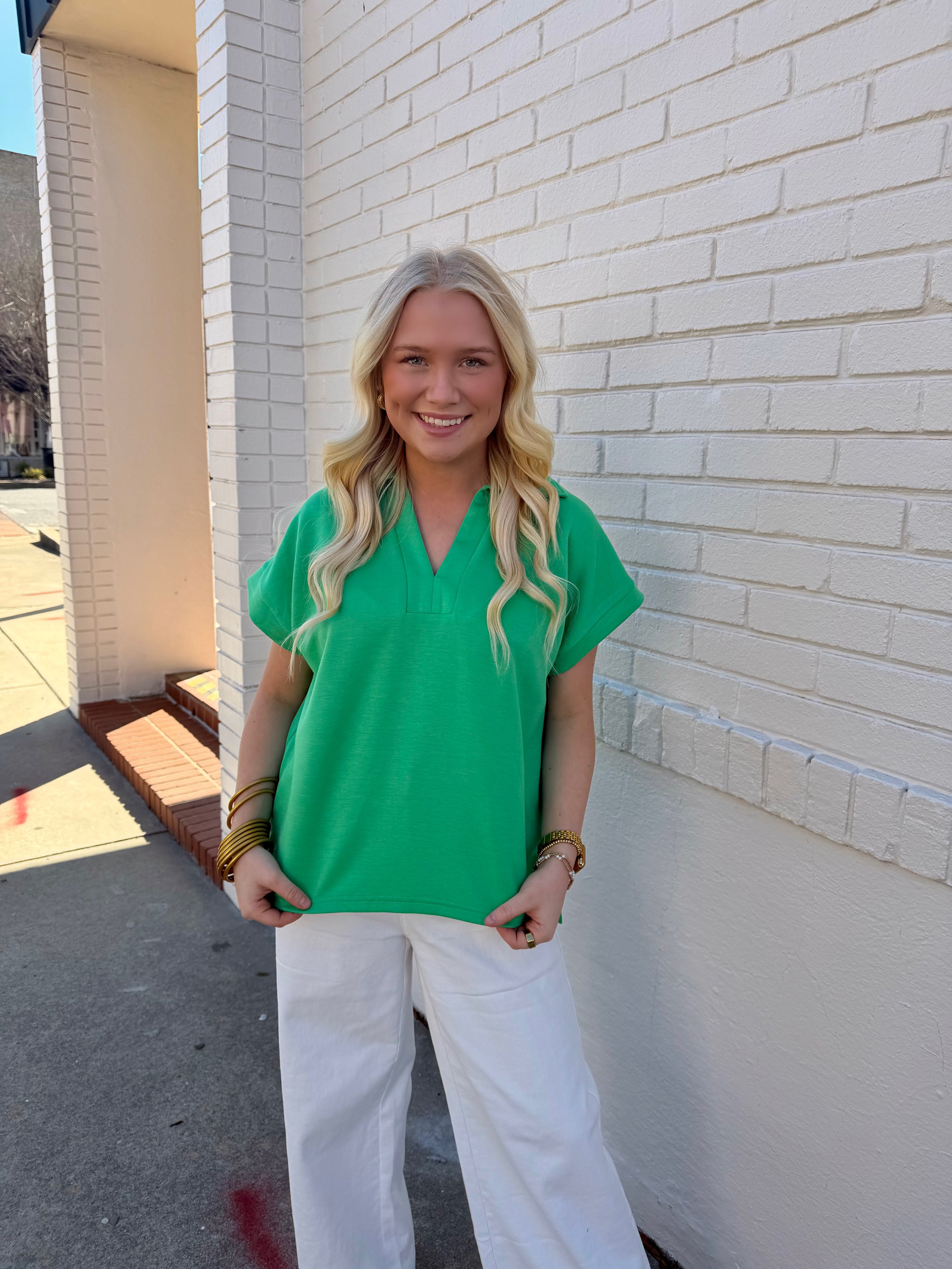 Solid Kelly Green Top