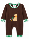 Hunting Buddy Plaid Trim Romper