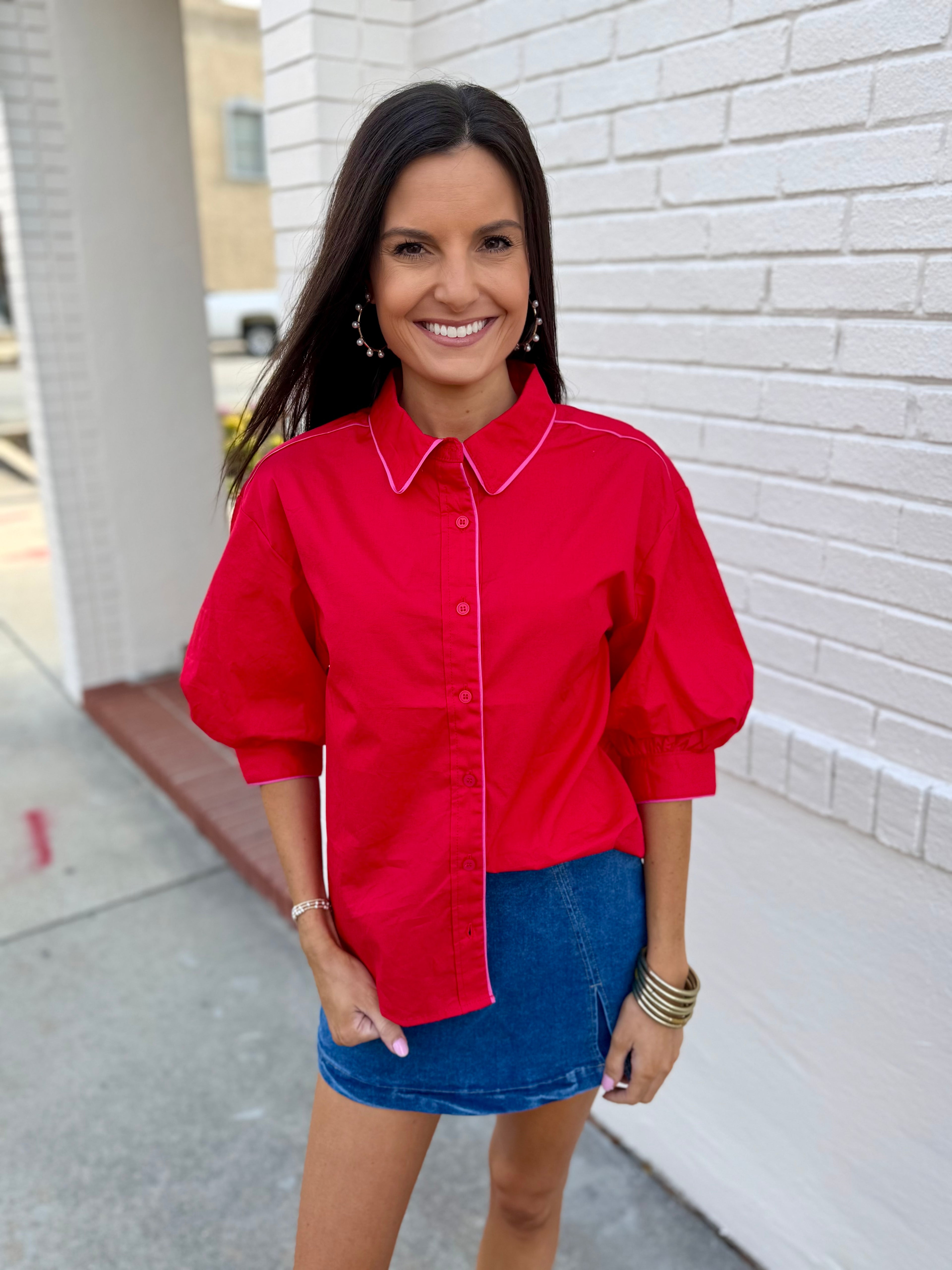 Love In The Details Red Blouse
