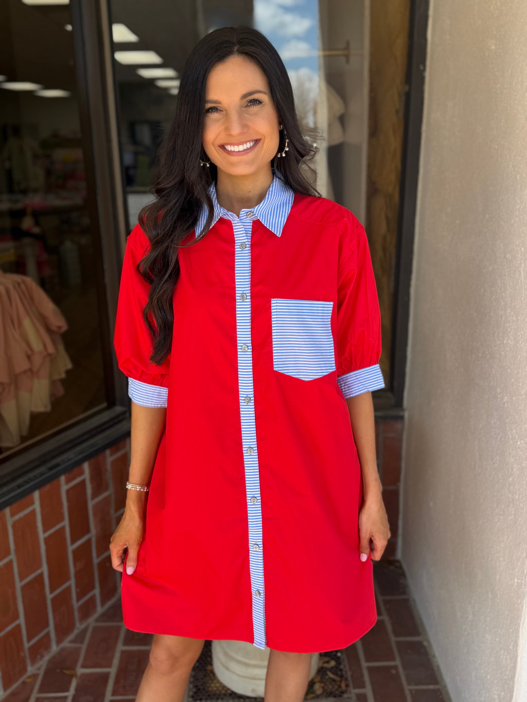 Berry Breeze Button Dress
