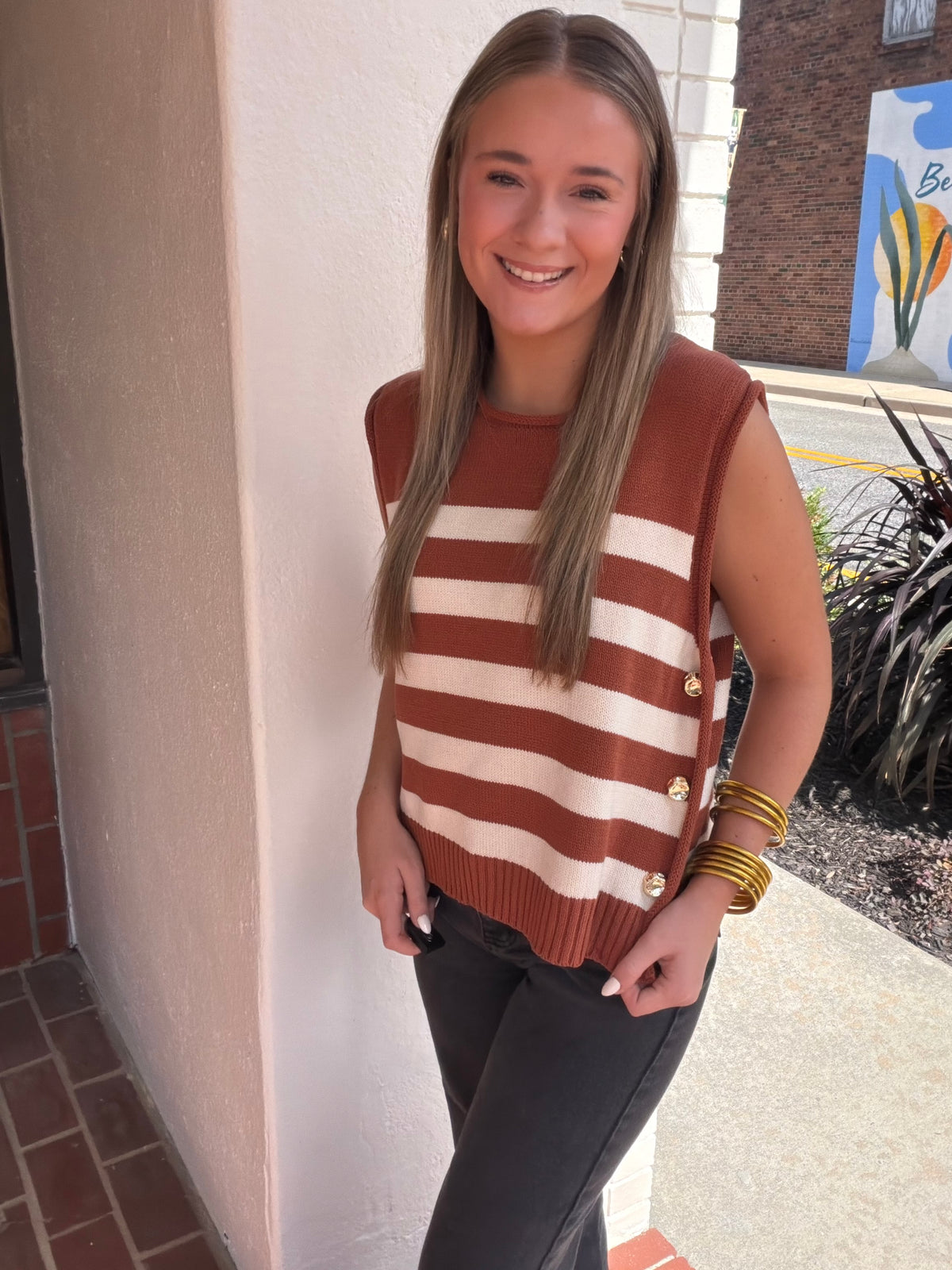 Caramel Cove Striped Sweater