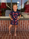 Navy & Red Football Shorts