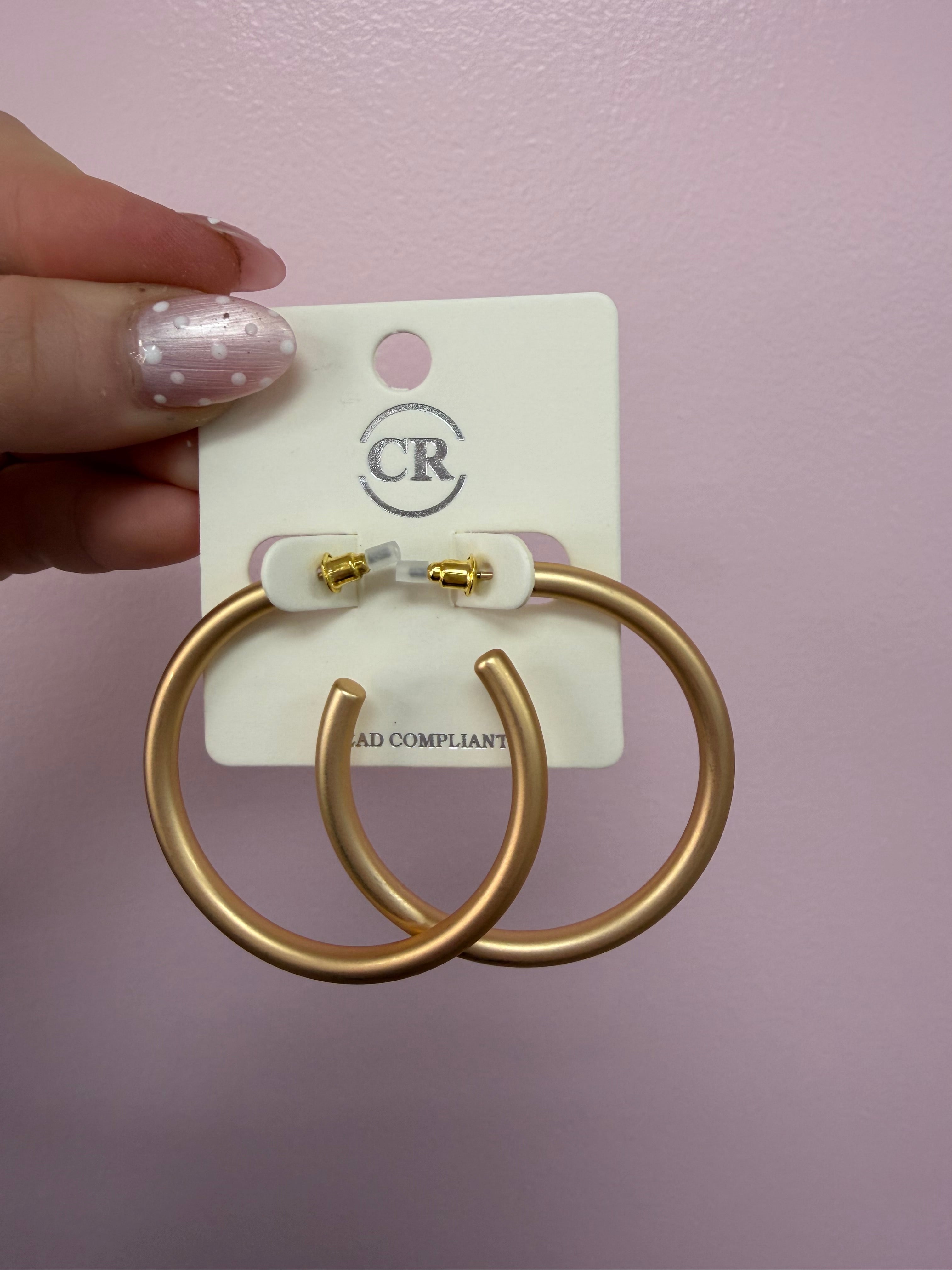 45mm Open Hoops- Matte Gold