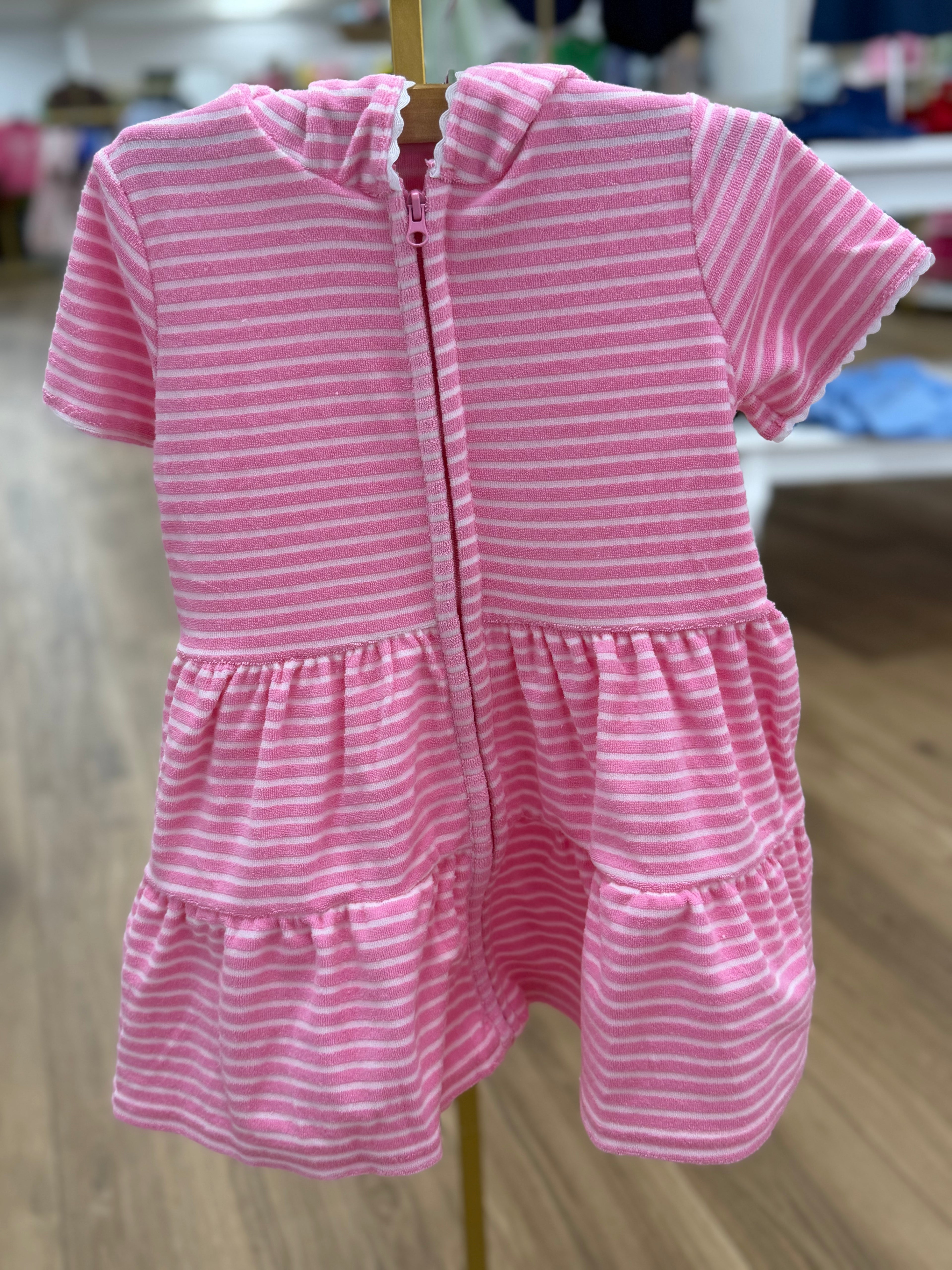 Pink Stripe Swim Cover Up
