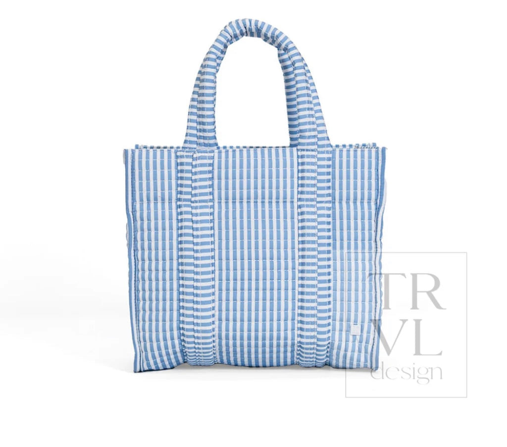 Quilted Mini Tote - Pimlico Stripe Chambray