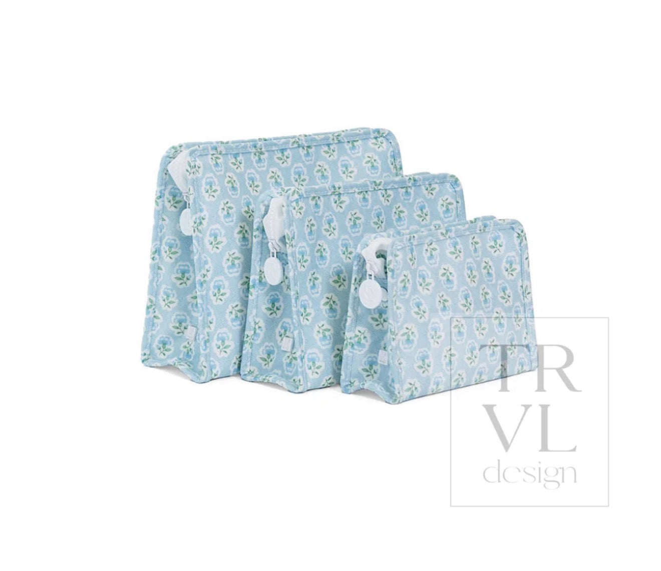 Medium Zip Pouch - Petite Fluer Blue