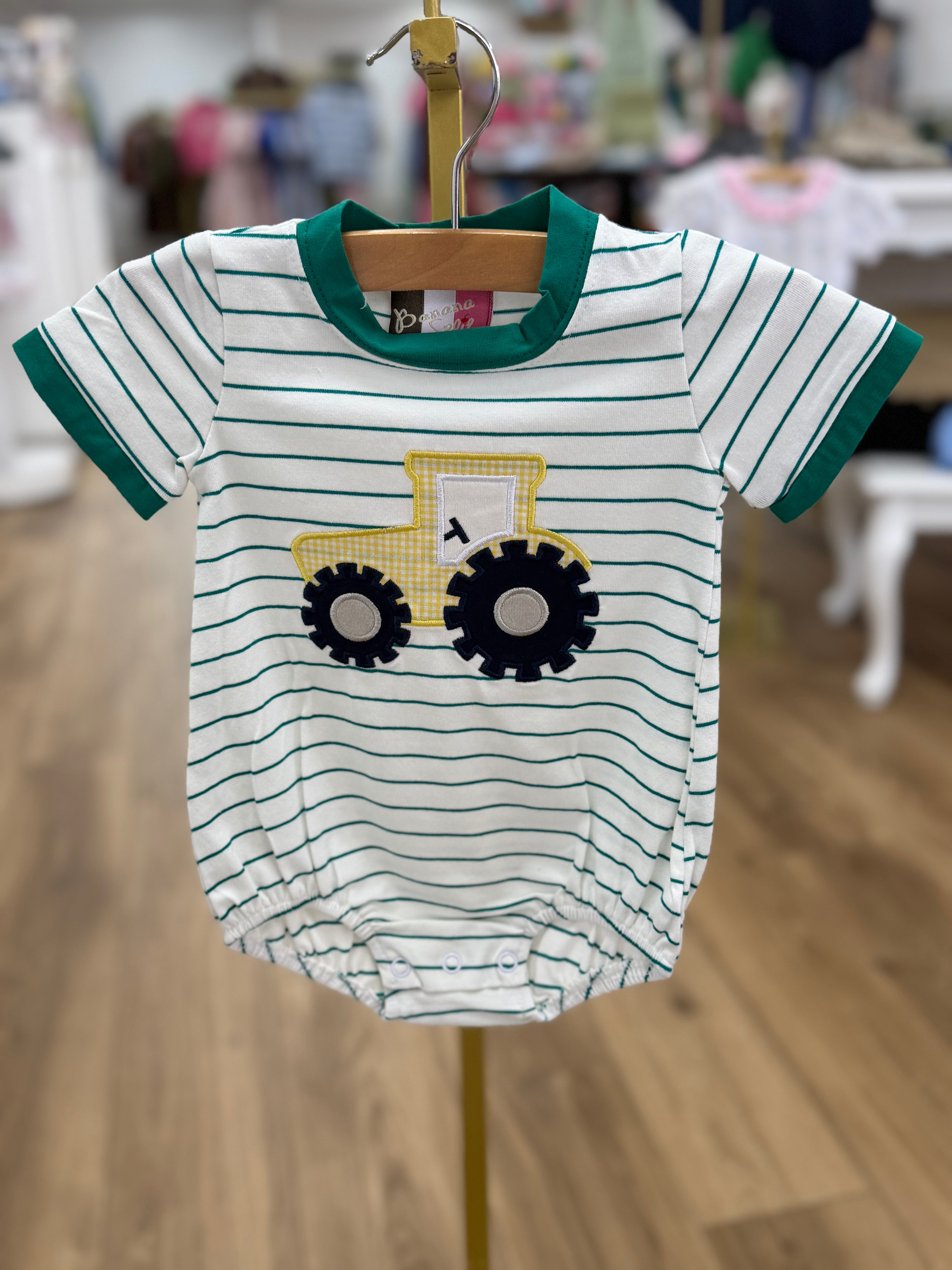 Tractor Appliqué Boys Bubble