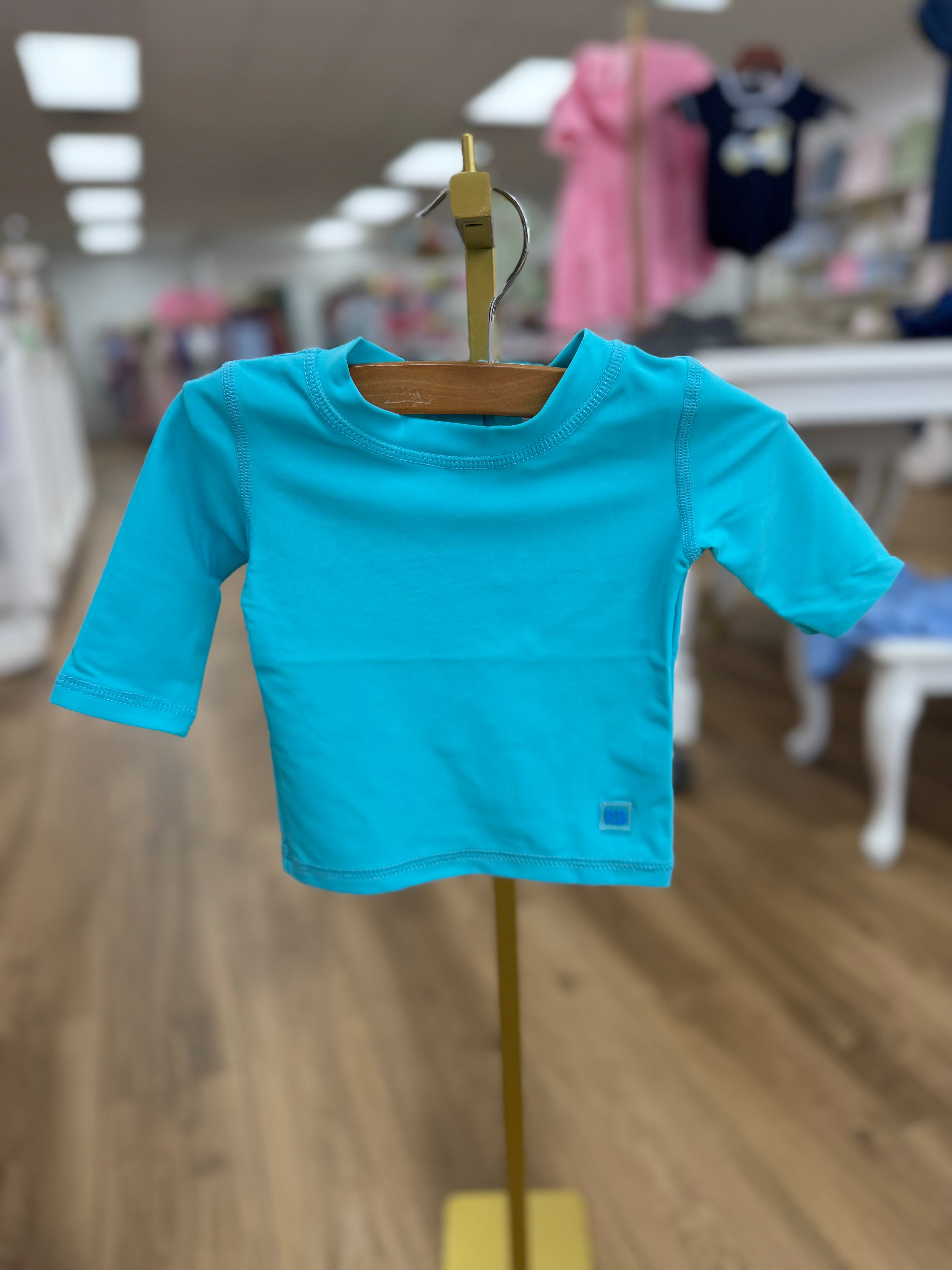Bright Aqua Long Sleeve Rash Guard