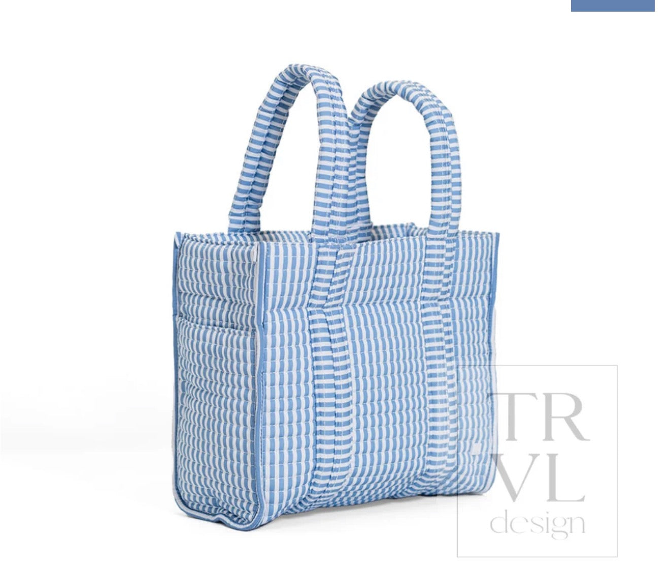 Quilted Mini Tote - Pimlico Stripe Chambray