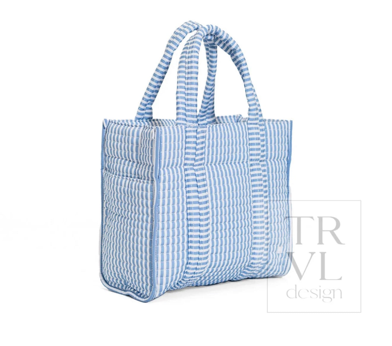 Quilted Mini Tote - Pimlico Stripe Chambray