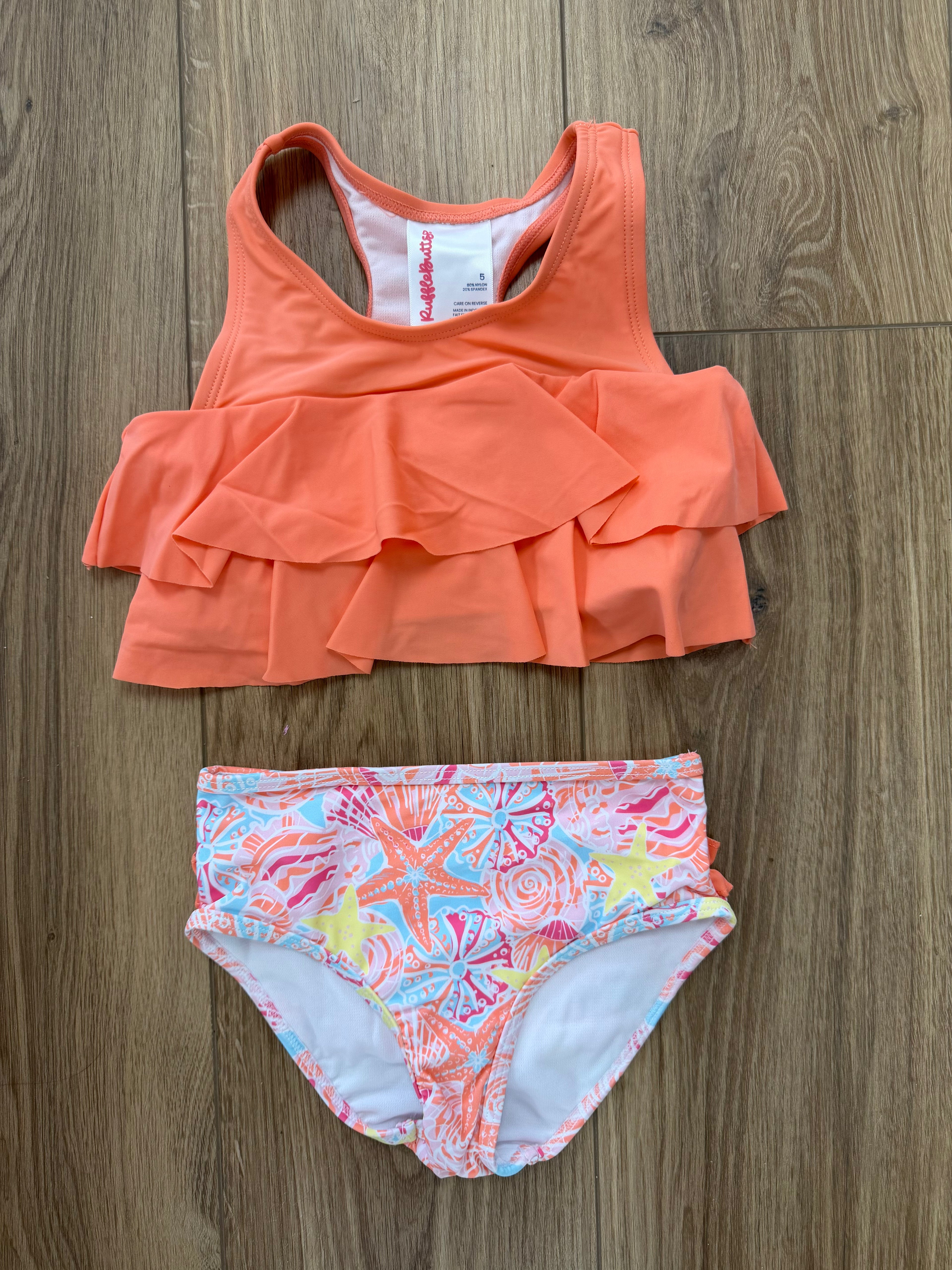 Sunset Seashell Flounce Bikini 2 Piece Swimsuit