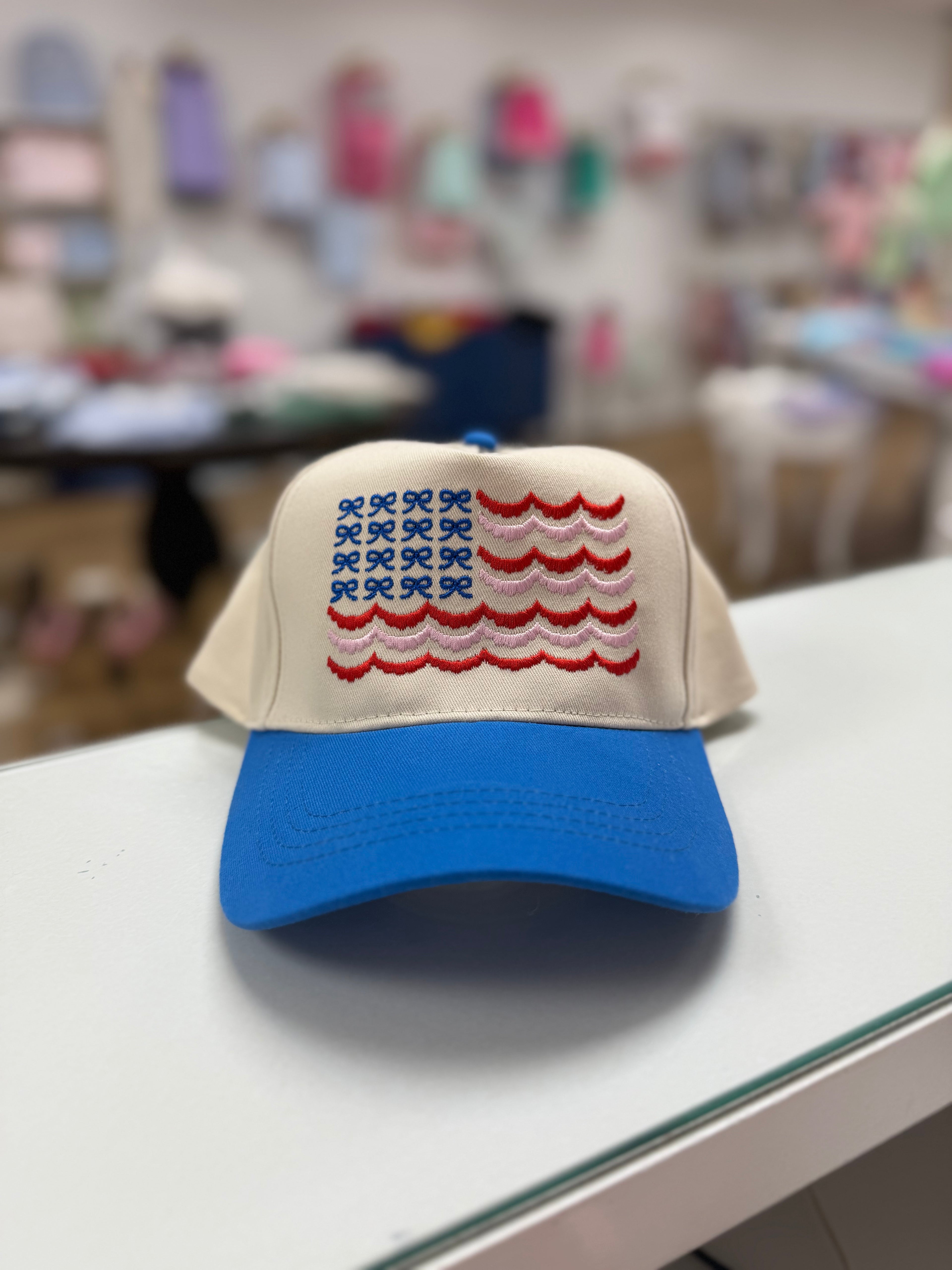 American Flag Bow Hat