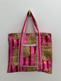 Tiger Print Quilted Cotten Tote Bag
