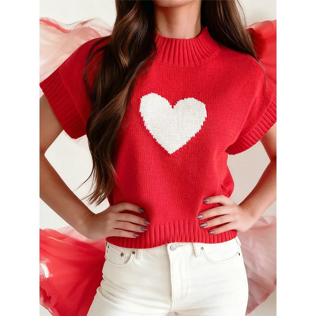 Crushin’ on You Red Knit Top