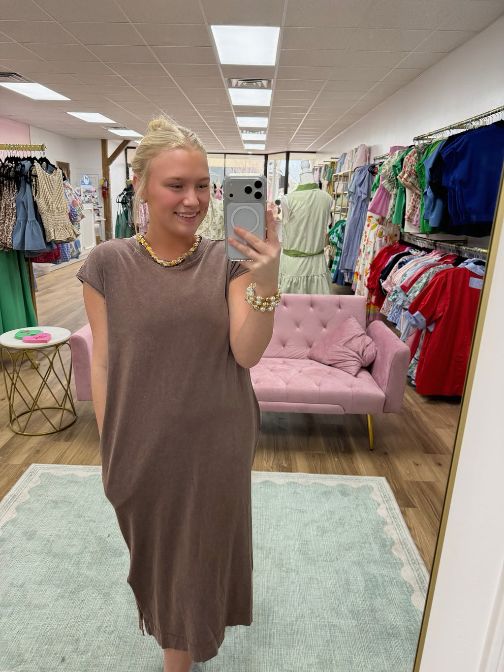 Chocolate Brown Washed Dress