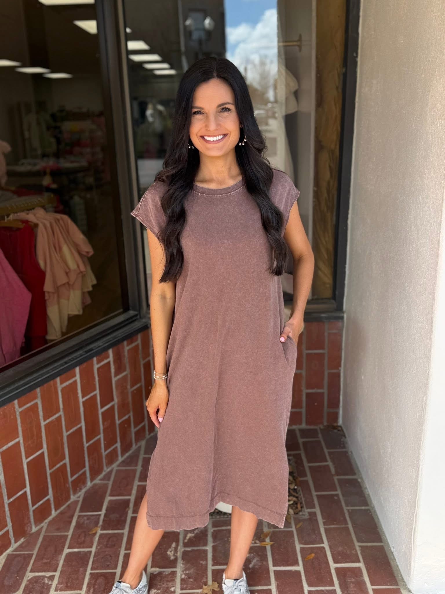 Chocolate Brown Washed Dress
