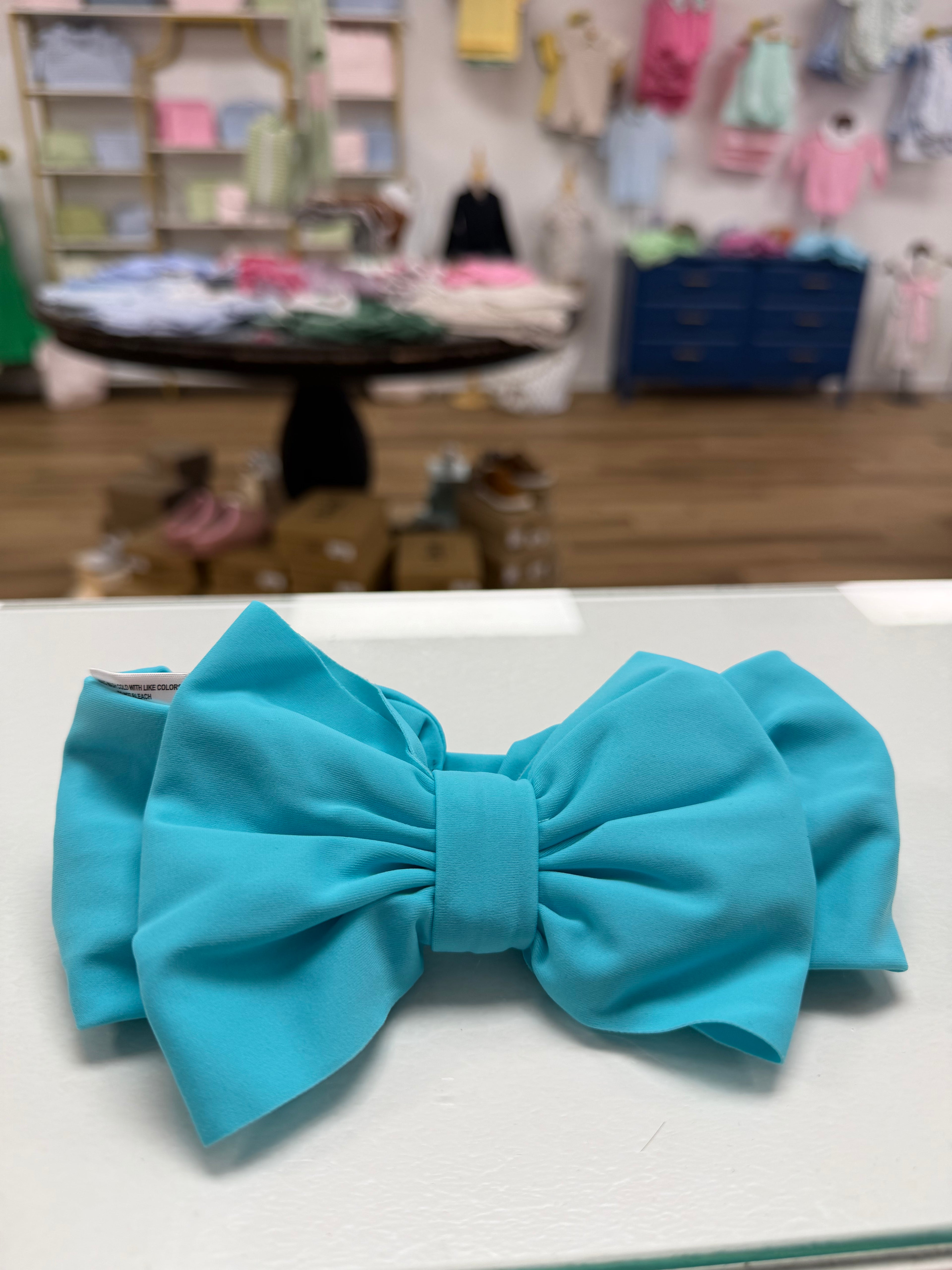 Bright Aqua Swim Bow Headband