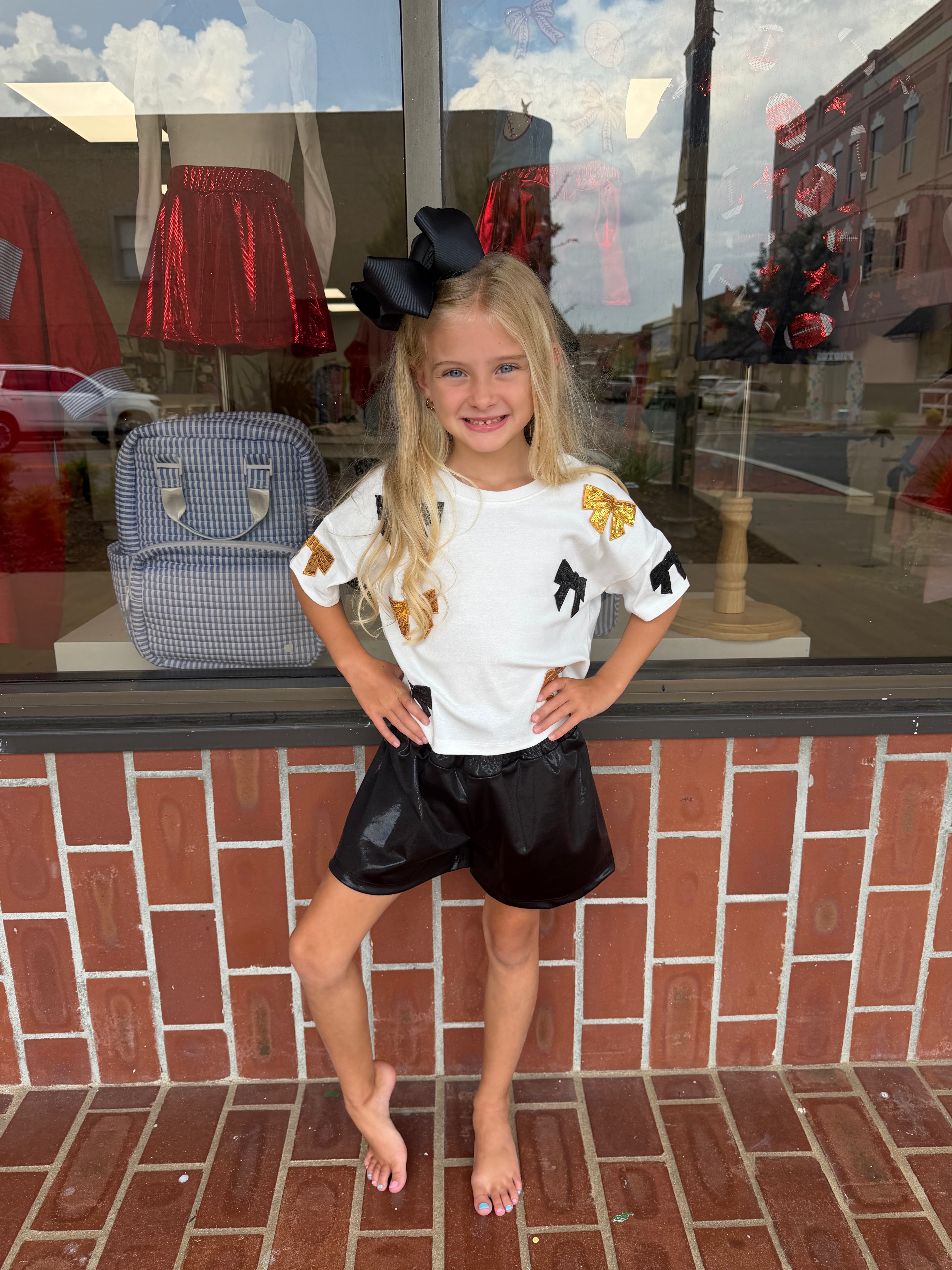 Black & Gold Bow Tee