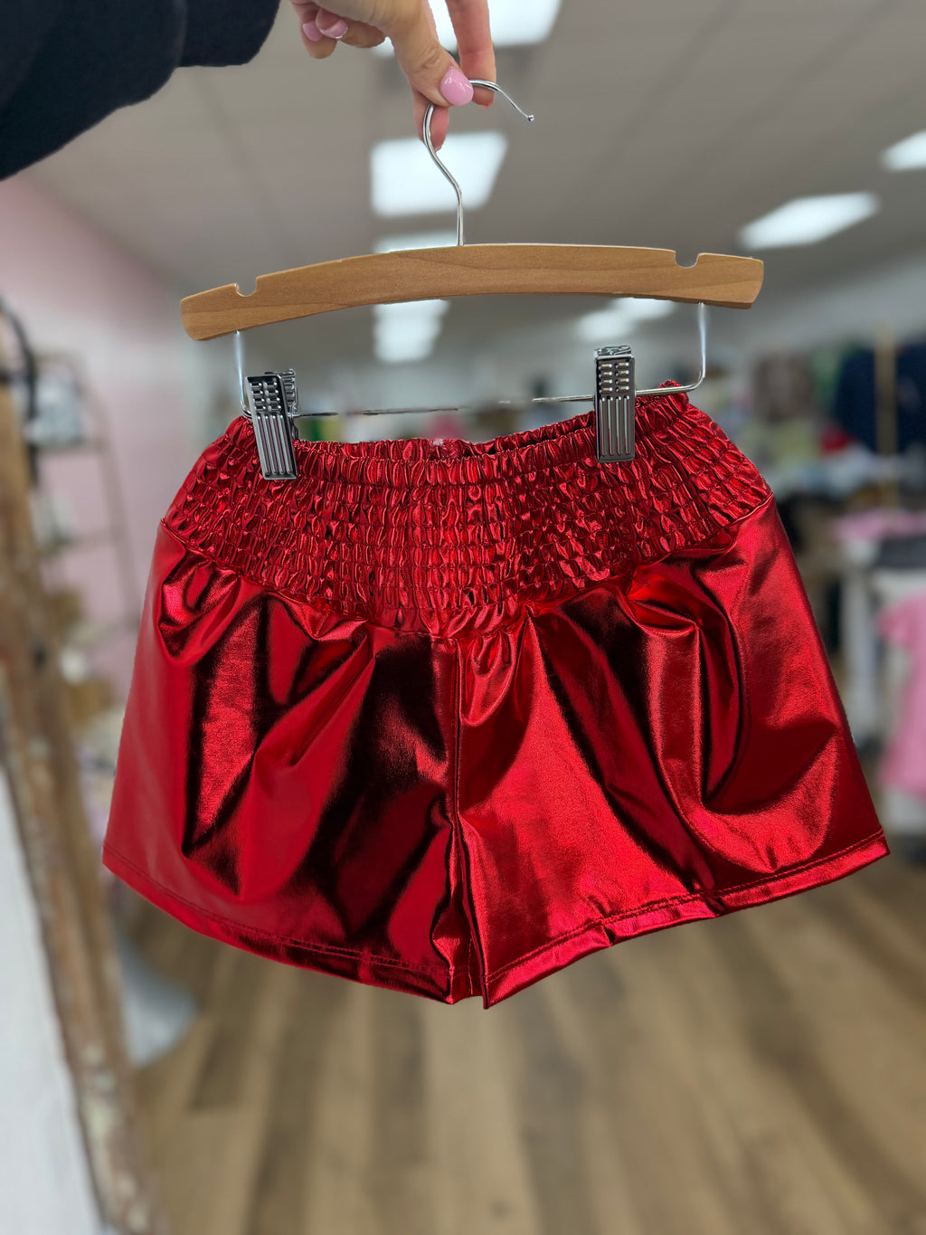 Bella Solid Red Shorts
