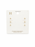 Gold Stud Set 3 Pairs