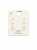 3 Pair Pearl Earrings