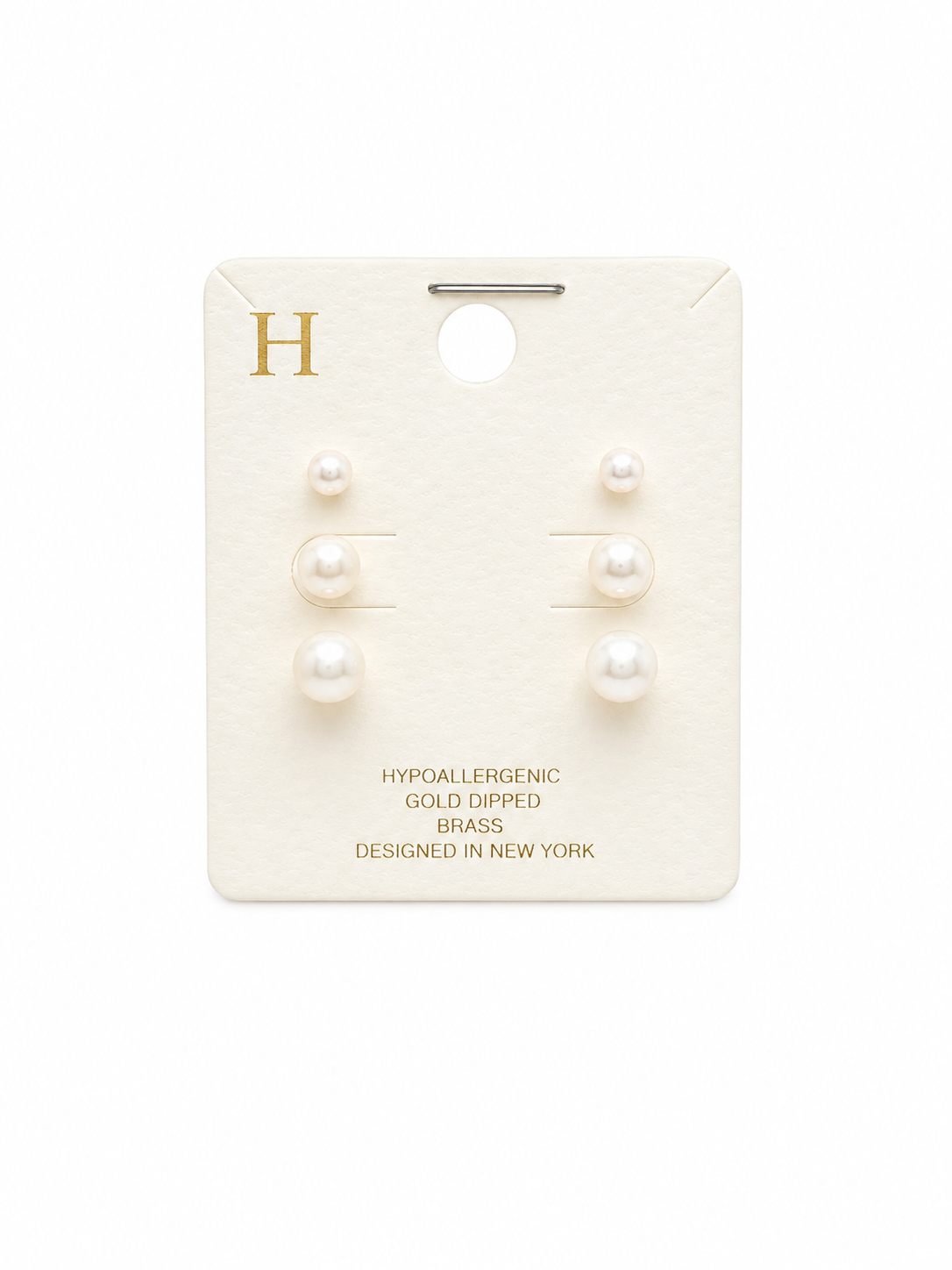 3 Pair Pearl Earrings