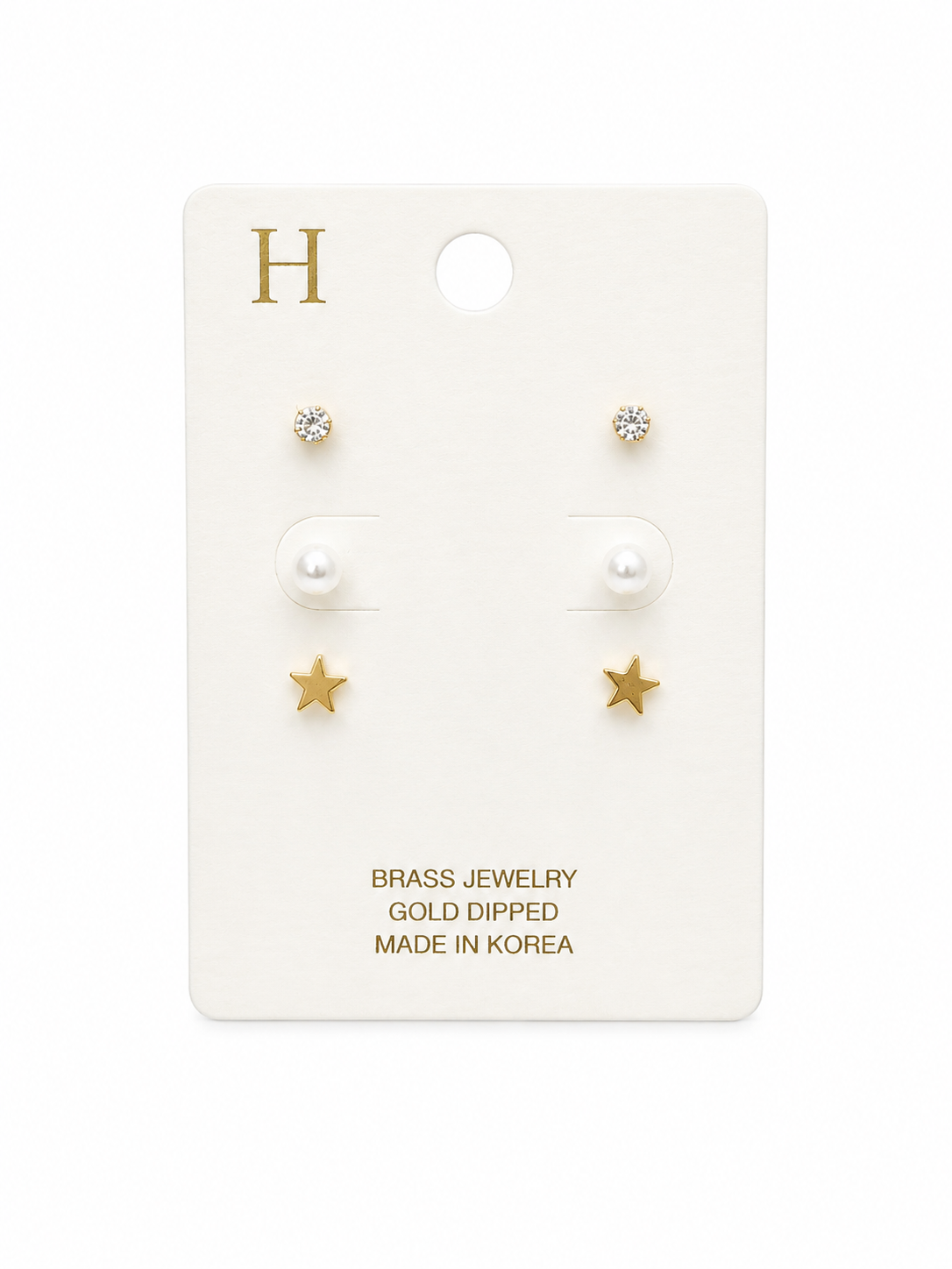 3 Star Stud Earrings Set