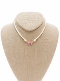 Pearl Beaded and Bow Necklace